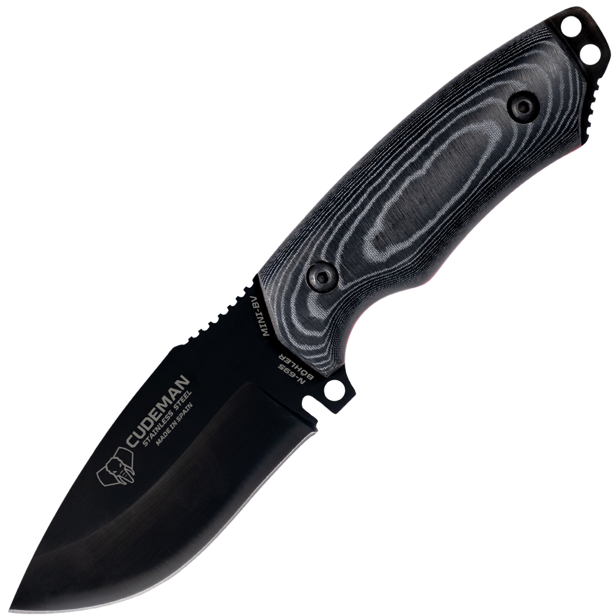 Cudeman Mini Boina Verde Micarta negra hoja pavonada