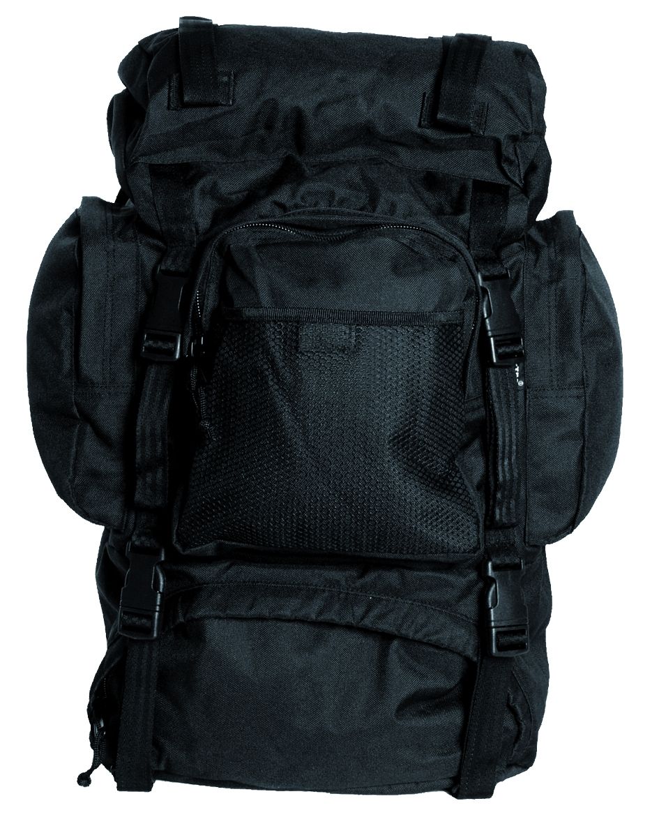 Mochila Militar Negra Comando con capacidad para 55 Litros Miltec