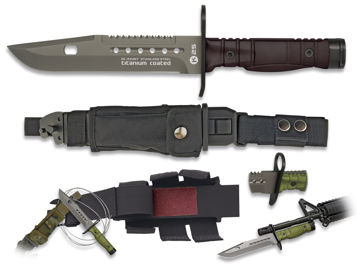 CUCHILLO TÁCTICO K25 TITANIUM COATED